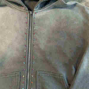 Sudadera con Capucha 100% Algodón con Pedrería, Estilo Vintage, Personalizable con Logotipo, Gruesa, Talla Grande, Informal, para Hombre, al por Mayor - Product Image 2