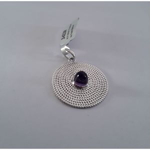 Shah Gems Women's Natural Amethyst Pendant in 925 Sterling Silver Bezel Setting Rose <b>Gold</b> <b>Number</b> Cartoon Pattern Charm Pendants - Product Image 3