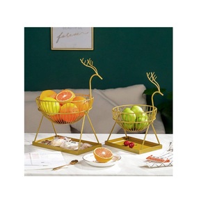 ตะกร้าเก็บผลไม้โลหะสีทองทำด้วยมือมีหลายขนาดพร้อมใช้งานบนโต๊ะอาหารและเครื่องใช้ในร่มดีไซน์ใหม่ตลาด - Product Image 4
