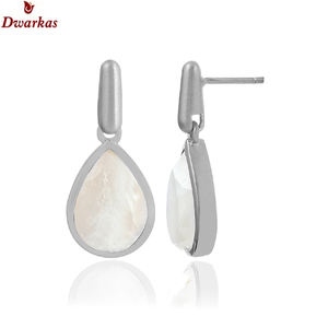 Classic high quality gemstone 925 sterling silver rainbow <b>moonstone</b> matte finish drop pear shape earrings unisex women's - Product Image 1