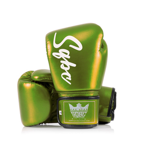 Gants de boxe métalliques violets, faits main en Thaïlande utilisant le cuir synthétique avec un pourpre métallique coloré - Product Image 2