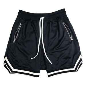 Logotipo personalizado Playa Baloncesto Bolsillos con cremallera Pantalones cortos de malla de verano Transpirable Absorbe el sudor Jogging Pantalones cortos de gimnasio para hombre - Product Image 2