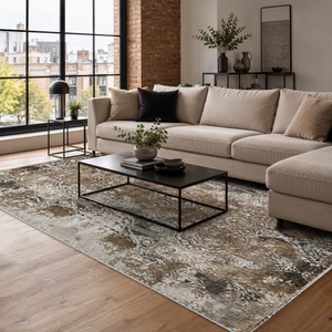 Tapis traditionnel lavable Rug Weavers RW7132 Yazd Taupe, chenille lavable, 10 tailles, vente en gros, dropshipping - Product Image 1