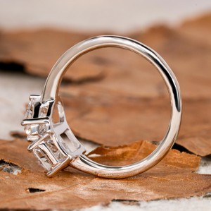 Anillo de Compromiso y Boda Toi Et Moi de Oro Blanco con Diamante Cultivado en Laboratorio con Corte Esmeralda en Forma de Pera Clásico para Mujer, Certificado IGI - Product Image 4