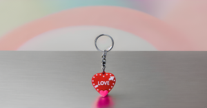 Vintage Love Heart Heavy-Duty Lightweight Plastic Metal Keychain for Car & Bike Keys Everyday Carry - Product Image 4