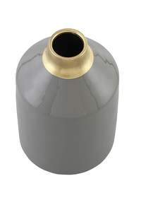 Grand vase vintage gris pour décoration intérieure et extérieure rond fait à la main en métal Vases anciens pour décoration - Product Image 3