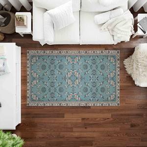 Tapis imprimé floral, motif oriental, design turc, décoration de ferme, tapis fin non tissé - Product Image 2