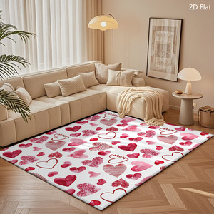 Custom Printed Sofa Area Rug for Living Room <b>Bedroom</b> Non-Slip Polyester Carpet - Product Image 3
