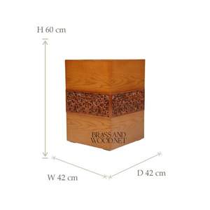 Pot de fleurs décoratif en bois, pot de fleurs en bois sculpté à la main - Product Image 4