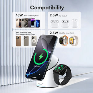 Estación de carga inalámbrica CylinTrick R 3-en-1-<span class=keywords><strong>Blanco</strong></span>-Enchufe estadounidense - Product Image 5