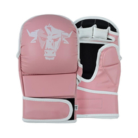 Gants d'entraînement de boxe et de MMA sur mesure Dwelt Gear en cuir PU avec fermeture auto-agrippante, demi-doigts pour soutien du poignet, durables