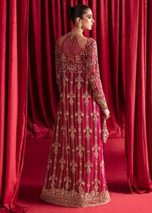 2024 concepteur lourd broderie soie mariée Blouse veste Lehenga cristal perles de verre Dabka travail dessiné à la main ensemble de mariage - Product Image 4