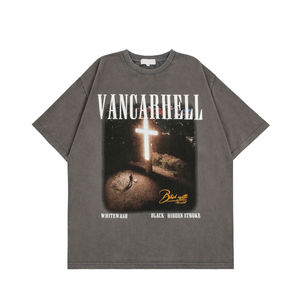 Custom Acid Wash Vintage Imprimir Oversized Camiseta Impresión digital al por mayor - Product Image 1