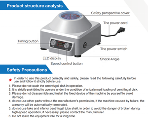 900-1S centrífuga portátil de baixa velocidade 0-<span class=keywords><strong>4000</strong></span> <span class=keywords><strong>RPM</strong></span> 100ML * 6 / 900-1 /900-2 - Product Image 5