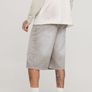 กางเกงขาสั้นผ้าฝ้าย100% 2026สำหรับผู้ชายกางเกงผ้าเดนิมฮิปฮอปใส่สบายปักโลโก้ได้ตามต้องการ - Product Image 3