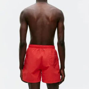 กางเกงขาสั้นชายหาดแบบพื้นฐานมาใหม่สำหรับผู้ชาย สไตล์สตรีทแวร์ ยางยืดรัดเชือก ทรงปกติ ไซส์ XS สีพื้น ผ้าโพลีเอสเตอร์ - Product Image 4