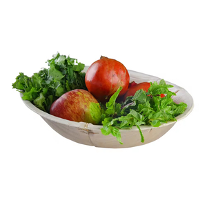 Bols ronds profonds jetables de qualité supérieure élégants et respectueux de l'environnement pour les repas de mariage et les réceptions avec feuille de palmier - Product Image 5