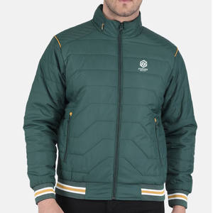 Veste d'hiver matelassée classique en toile légère et chaude avec rembourrage doux, style moderne, logo matelassé sur le devant - Product Image 1