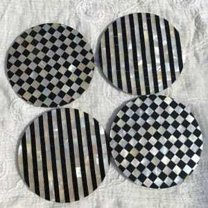 100% meilleure qualité véritable nacre incrustation résine caboteur tapis de Table personnalisé pour réchauffer la maison thé et café tapis cadeau - Product Image 6