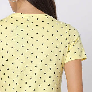 เสื้อยืดแขนสั้นผู้หญิงระบายอากาศได้ดีเสื้อยืดผ้าฝ้ายโพลีเอสเตอร์พิมพ์ลายดีไซน์ใหม่เป็นมิตรต่อสิ่งแวดล้อมฤดูร้อน - Product Image 5