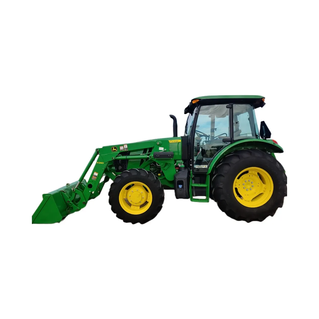 Tractor utilitario limpio y bien mantenido 2021 JD 5100E con servicio completo con combustible diésel de flujo hidráulico y 100hp listo para trabajar