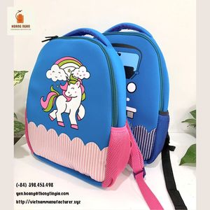 Customized Logo Lovable Bus Printing Blue Color 34x25x9cm Bag School Portable <b>Children</b> School Bags Made in Vietnam - Product Image 4