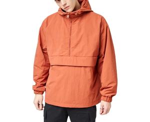 Chaqueta Cortavientos Anorak con Capucha y Media Cremallera, Cuello Alto, de Lona Recubierta, Estilo Casual para Hombre - Product Image 1