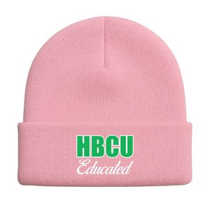 Chapeau beanie rose en acrylique, broderie chenille, pour sororité grecque Divine Nine, mode personnalisée, fabriqué par HBCU Educated - Product Image 2