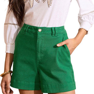 Últimos Pantalones Cortos de Jean de Color Liso para Verano, Pantalones Cortos de Jean de Cintura Alta para Mujer, Ropa de Mujer, Pantalones Cortos Lisos Teñidos para Mujer, ¡Gran Venta! - Product Image 1