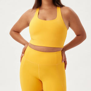 Custom Eco-Friendly White <b>Plus</b> <b>Size</b> Women's Sports <b>Bra</b> Basic Casual Ribbed Racerback Design Breathable Knit for Hot High Quality - Product Image 1