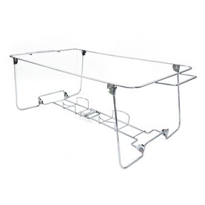 โลหะบุฟเฟ่ต์ลวดชั้นวางพับ Chafing ยืนกรอบโครเมี่ยมที่ให้บริการถาดอุ่นอาหาร - Product Image 5