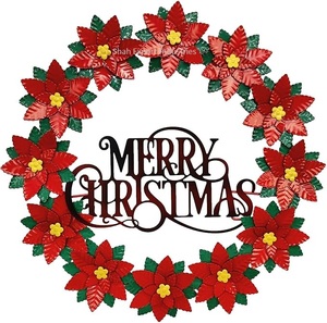 Guirlande de décoration de Noël guirlande de feuilles suspendues en métal galvanisé à la main pour les fêtes de Noël décor de vacances - Product Image 5