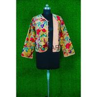 Manteau d'hiver en velours matelassé imprimé et tissé réversible pour femme, à manches trois-quarts, style safari, tricoté et respirant, vente en gros