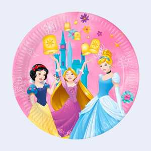 Platos Desechables de Papel con Diseño de Princesa, 23 cm, 6 Piezas, Vajilla para Fiestas Infantiles - Product Image 1