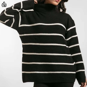 Pull à manches longues en coton fin pour femmes, dernière mode d'hiver, services ODM OEM, logo frontal, taille plus, pull pour femmes - Product Image 5