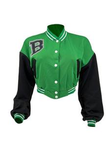 Nouveau Letterman veste vêtements d'hiver femmes manteau dames polaire personnalisé varsity veste en cuir recadrée varsity veste femmes - Product Image 5