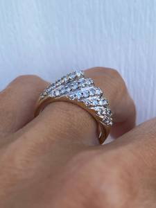 Anillo Apilable de Oro Amarillo de 14k con Diamantes Genuinos de Corte 1/2ctw, Muy Único, Certificado por Terceros, Anillos de Lujo - Product Image 3