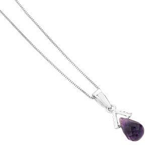 Shah Gems Women's Natural Amethyst Pendant 925 Sterling <b>Silver</b> Crystal <b>Charms</b> - Product Image 2