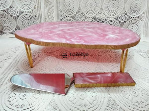 แท่นวางเค้กทำจากเรซิ่นทนทานสำหรับงานแต่งงานโต๊ะของหวานงานปาร์ตี้และของตกแต่งงานวันเกิด - Product Image 2