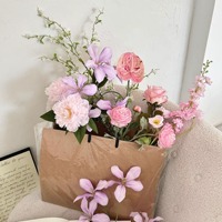 Fleurs artificielles en soie faites à la main, série bleue multicolore vibrante, aspect frais, DIY pour bouquet de mariée, décoration florale de table de mariage