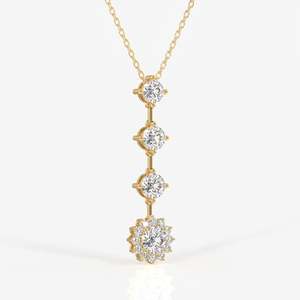 Colgante de plata esterlina de moda diamante moissanita corte redondo - Product Image 2