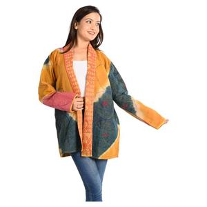 Vestes Kantha réversibles vintage fabriquées à la main pour femmes manteaux ethniques pour femmes OEM/ODM disponibles en coton - Product Image 2