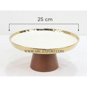 Último diseño de aluminio de 2 niveles para servir pasteles y postres, mesa de boda, soporte decorativo de latón para exhibición de pasteles, soporte para cupcakes - Product Image 2