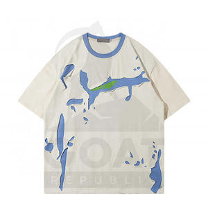 บริการ OEM พิมพ์ลายเสื้อยืดผ้าฝ้ายแท้ 100% สไตล์ดิสเทรส สำหรับผู้ชาย ขนาดสั่งทำ สีพื้น เป็นมิตรกับสิ่งแวดล้อม แห้งเร็ว แขนสั้น - Product Image 1