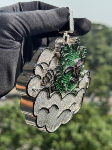 ราคาโรงงานจี้การ์ตูน Moissanite จี้เงินชุบทอง925ตามสั่งจี้อัญมณีชั้นดีและเสน่ห์ - Product Image 2