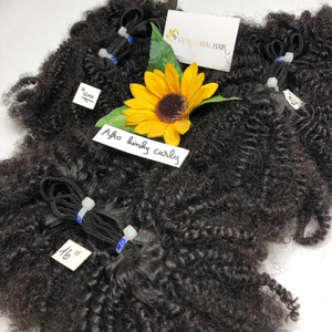 Venta al por mayor Afro rizado italiano rizo doble Wefted extensión del pelo cutícula alineada vietnamita cabello humano crudo - Product Image 3