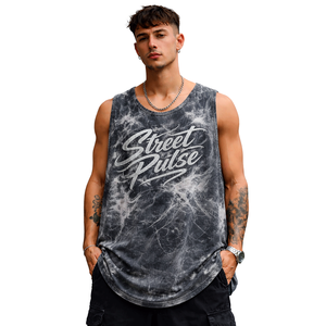 Camiseta sin Mangas para Hombre, Gris Oscuro, Spandex/Poliéster, Estilo Casual, Deportivo, Secado Rápido, Transpirable, con Logotipo Personalizado - Product Image 1