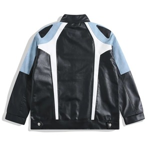 Logo personnalisé veste universitaire bleu clair pour hommes brodé Camouflage manches en cuir noir Couple pour collège Baseball Letterman - Product Image 3