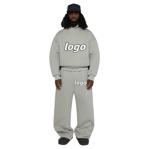 ชุดวอร์มแบบมีฮู้ดพิมพ์ลายคุณภาพสูงสำหรับฤดูหนาว สีดำและสีเทา น้ำหนักเบา 300gsm สำหรับผู้ชาย - Product Image 1