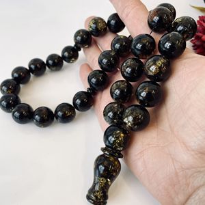 Perles de prière en ambre vert noir, ambre baltique naturel, 16 mm, 33 perles - Product Image 6